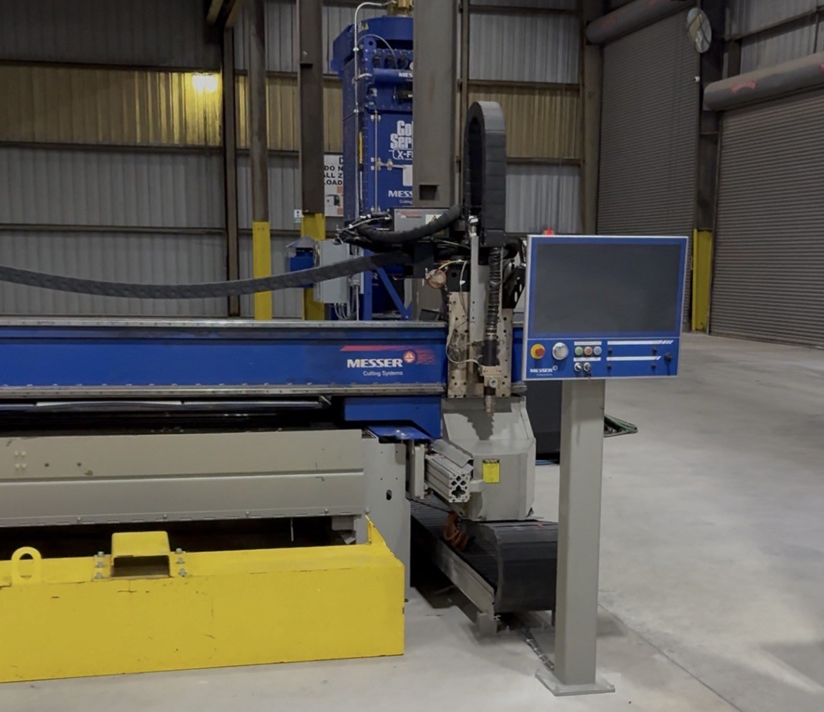 Messer CNC gantry and HMI as-left view